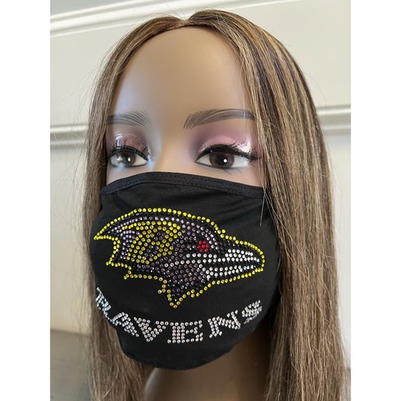 Baltimore Ravens Bling Rhiestone Face Mask Front Logo - Picture 11 of 11